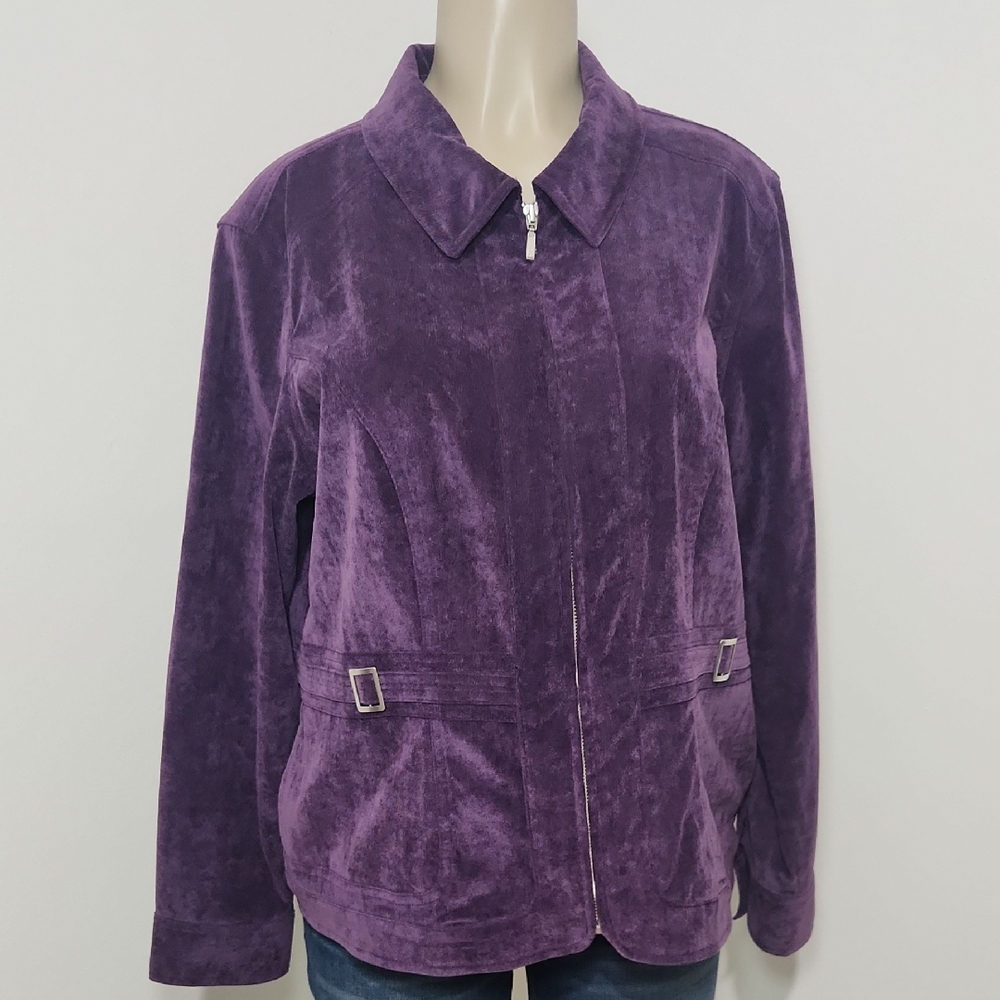 Christopher & Banks Corduroy Purple Jacket Long Sleeves Saze L